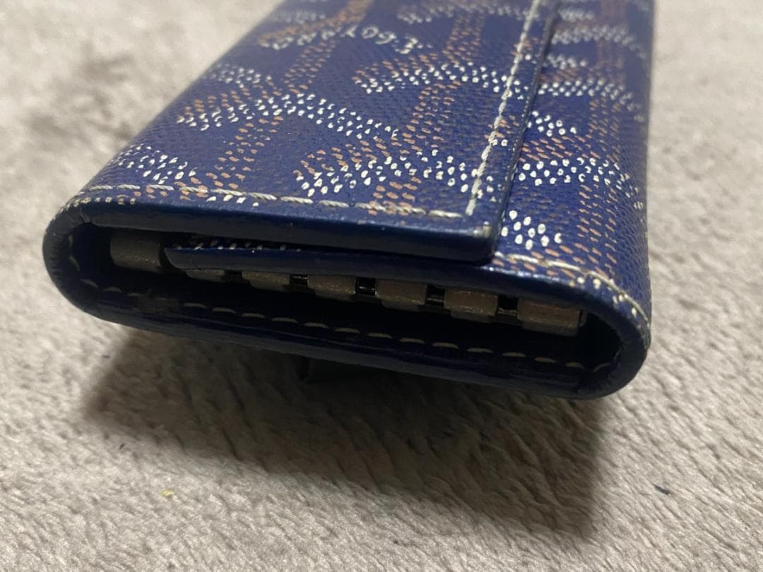 GOYARD ゴヤール 6連キーケース　ヘリボーン　ネイビー x ブルー