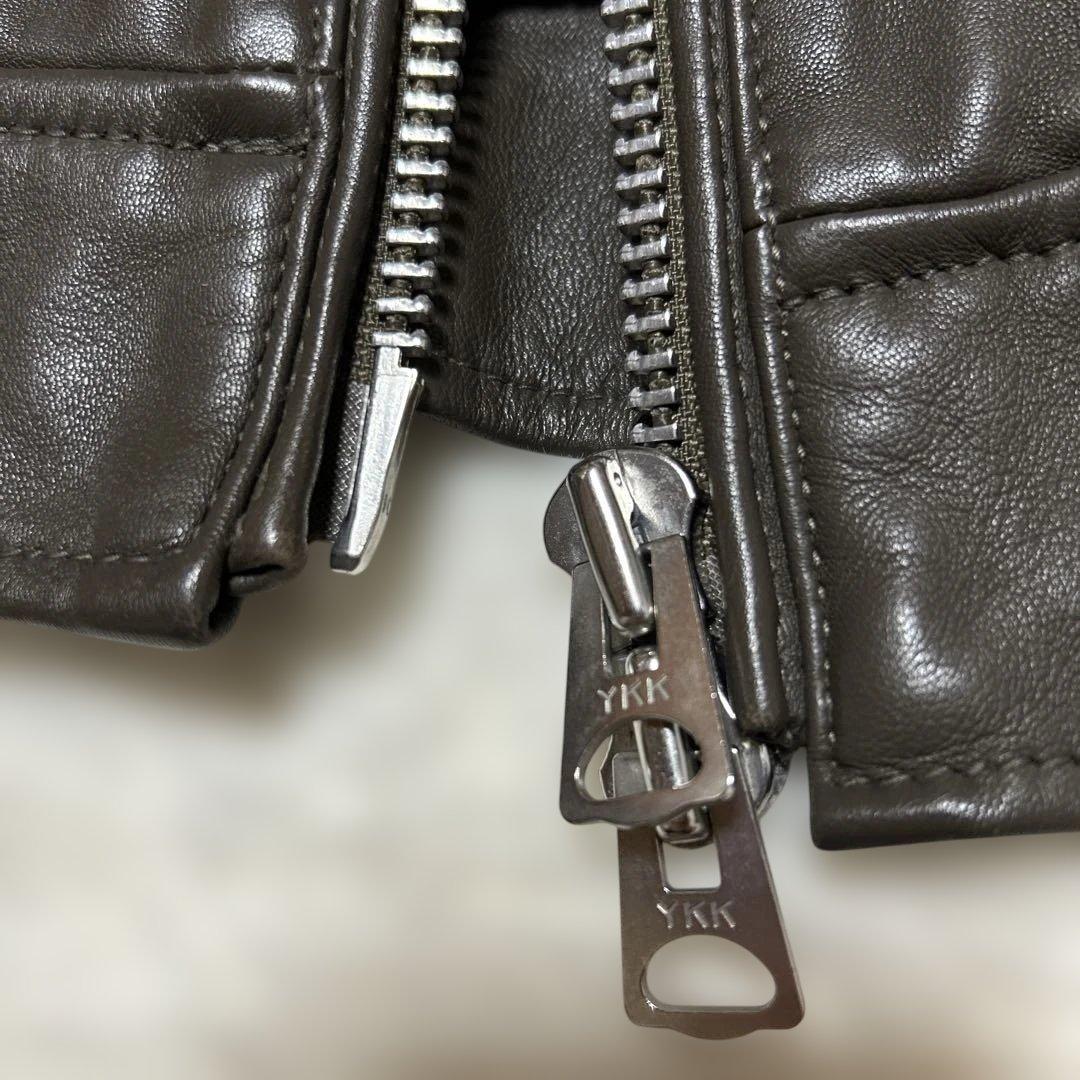 極美品 ナノユニバース レザーライダースジャケット M 羊革 ラムレザー