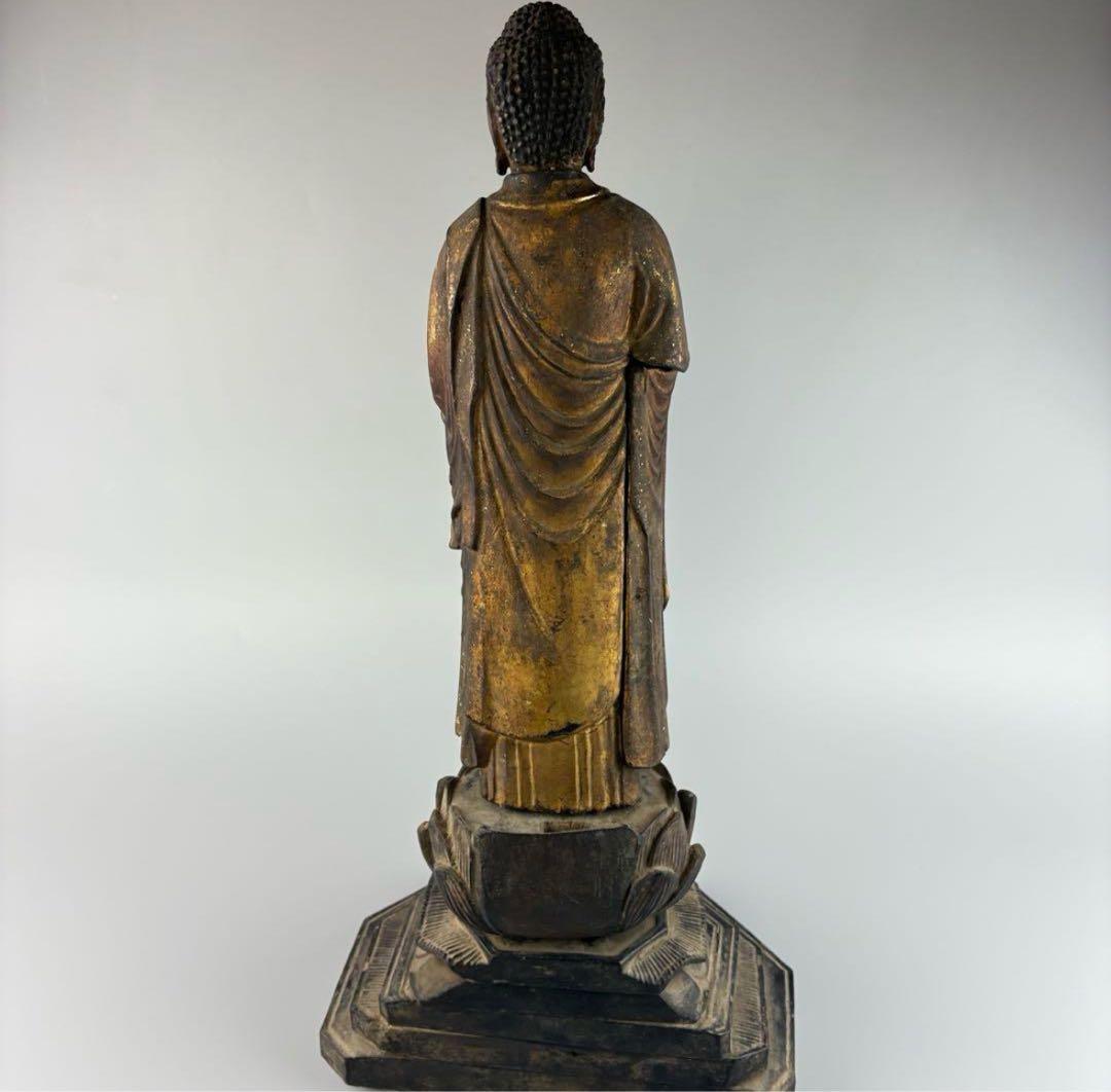 時代 仏教美術 木彫 如来 仏像 高さ約53cm 釈迦 如来