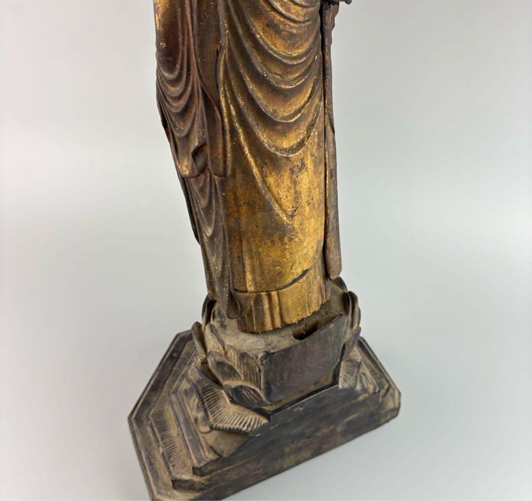 時代 仏教美術 木彫 如来 仏像 高さ約53cm 釈迦 如来