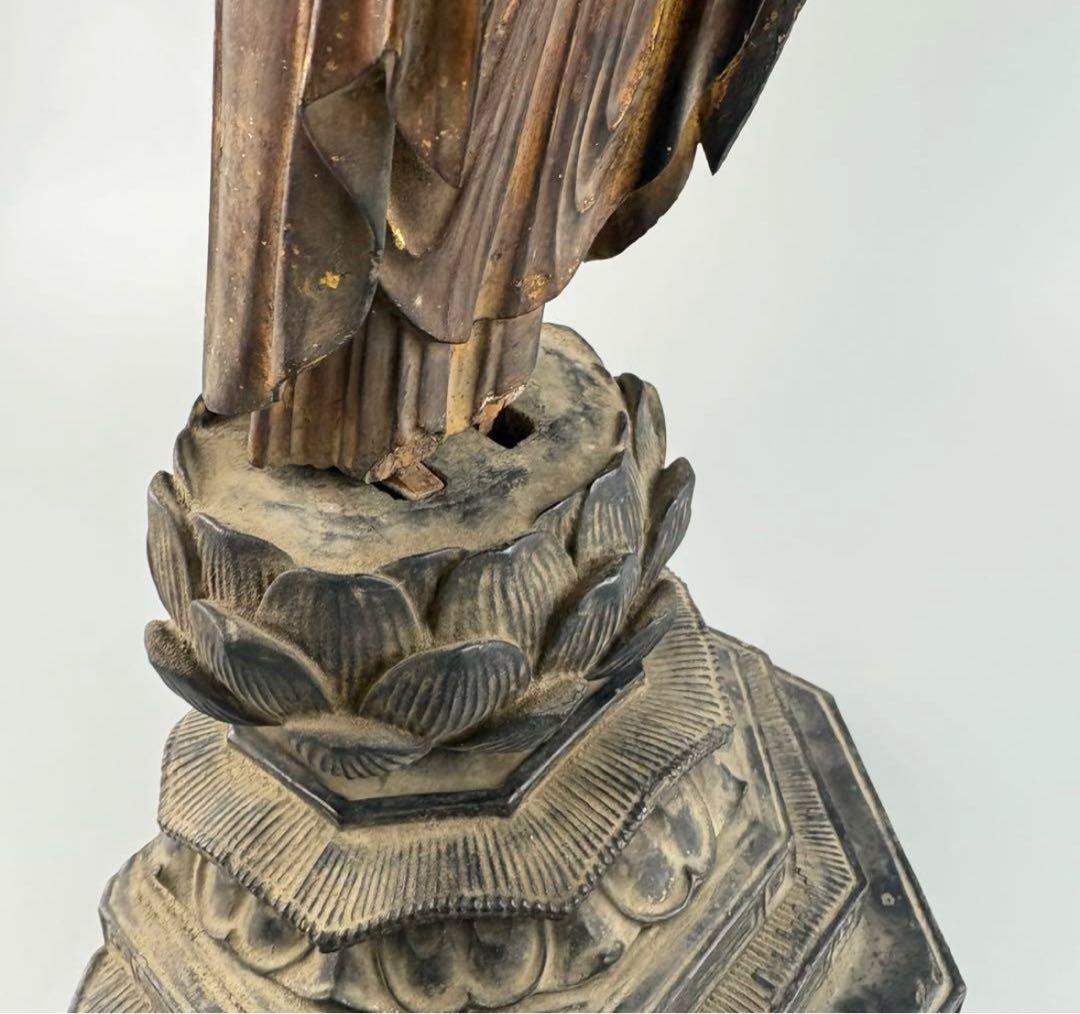 時代 仏教美術 木彫 如来 仏像 高さ約53cm 釈迦 如来