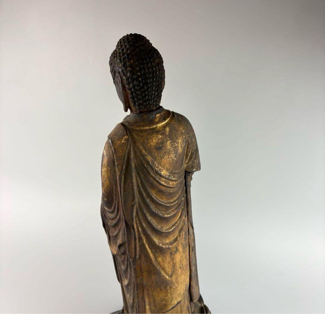 時代 仏教美術 木彫 如来 仏像 高さ約53cm 釈迦 如来