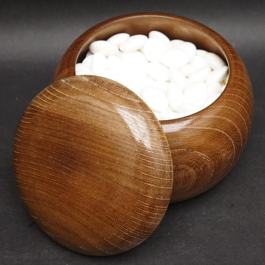 碁石 蛤 35号 那智黒 高級 囲碁 白石 黒石 碁笥付き 未使用品 美品