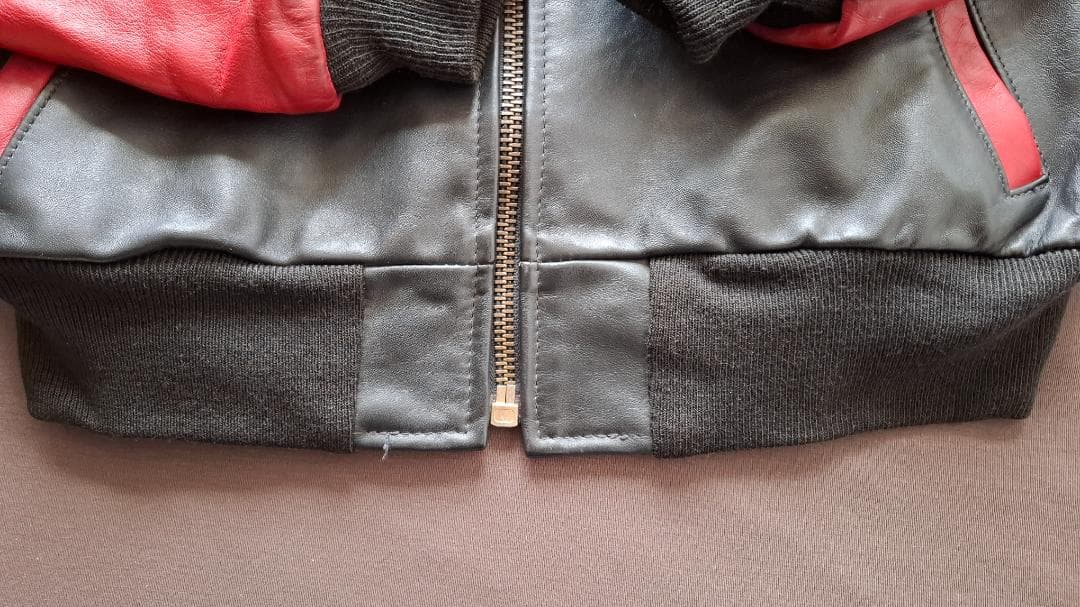 VANSON チームジャケット 赤黒レザージャケット【年代物・古着】