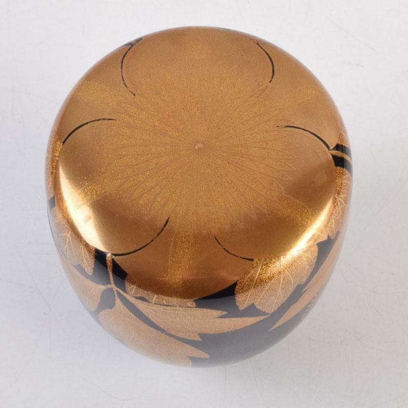 茶道具　輪島塗　栄伸堂　花草蒔絵　棗　共箱　V　9168