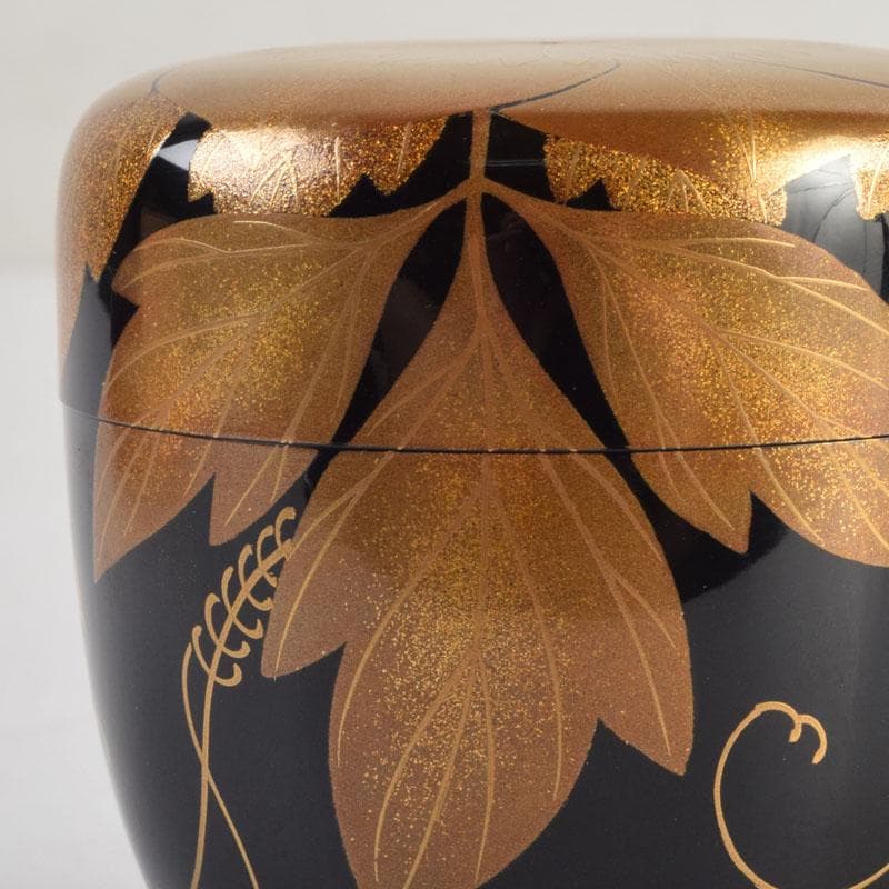 茶道具　輪島塗　栄伸堂　花草蒔絵　棗　共箱　V　9168