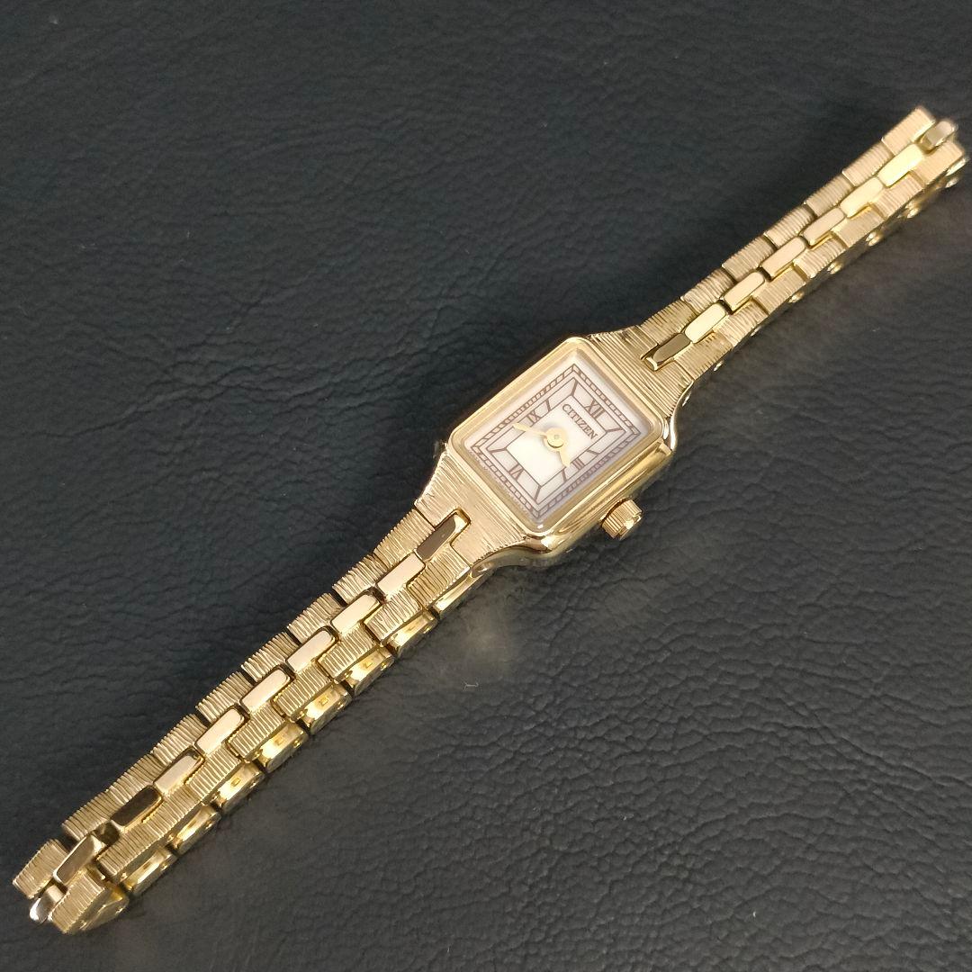 美品　CITIZEN　シチズン　HIROB　ゴールド　スクエア　ソーラー　腕時計