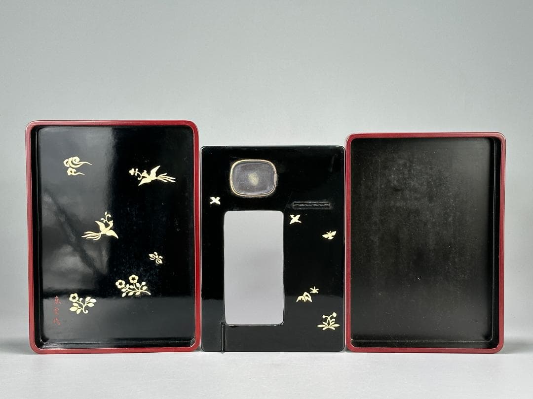 書道具　文房具　硯箱　東雲作　螺鈿　水滴　硯