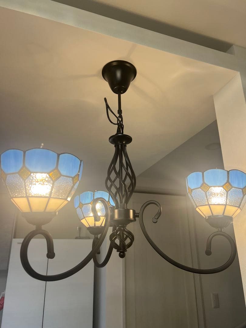 キ*ル様 3灯ステンドグラスシャンデリア