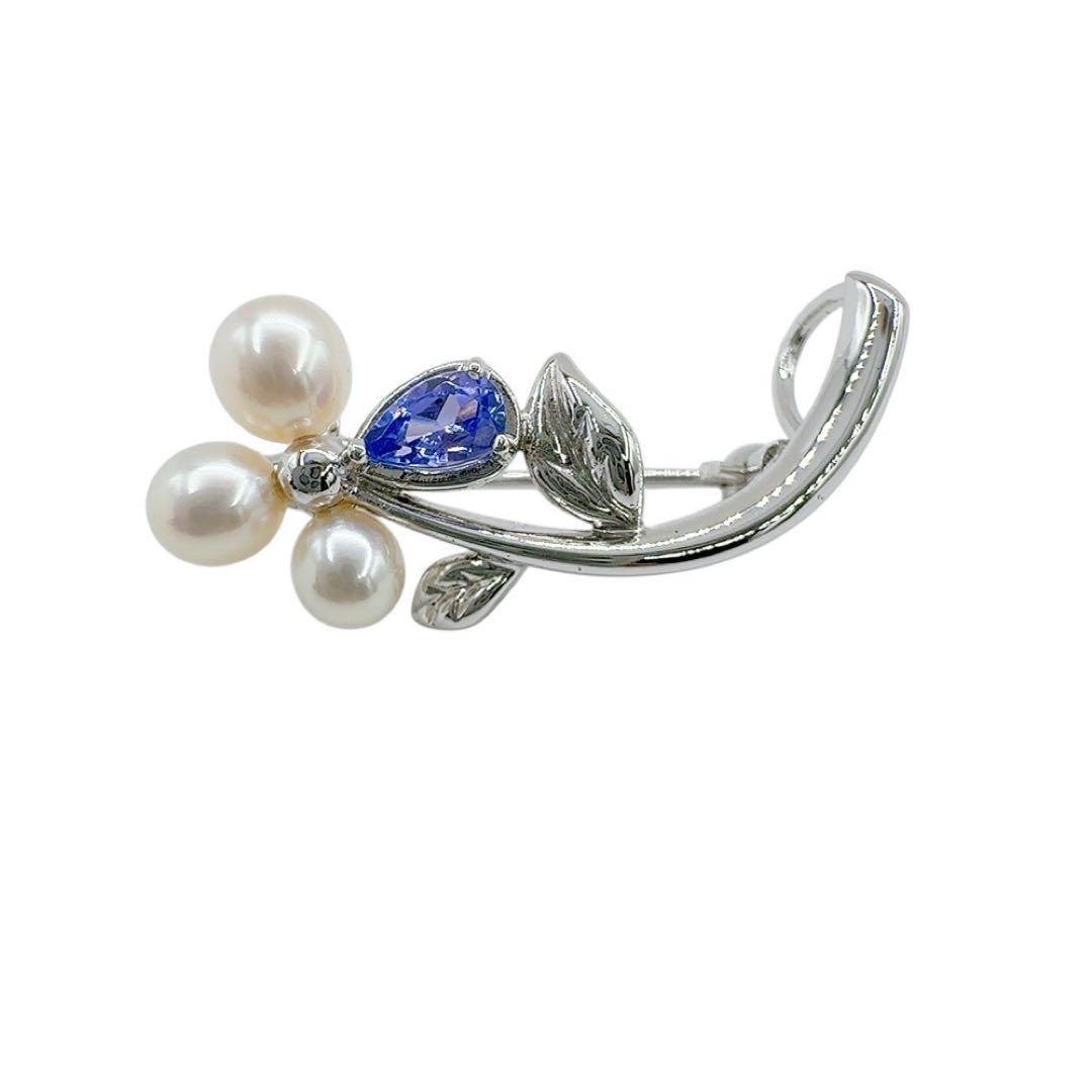 【高級/高品質】タサキ ブローチ ネックレストップ パール 真珠 シルバー 刻印