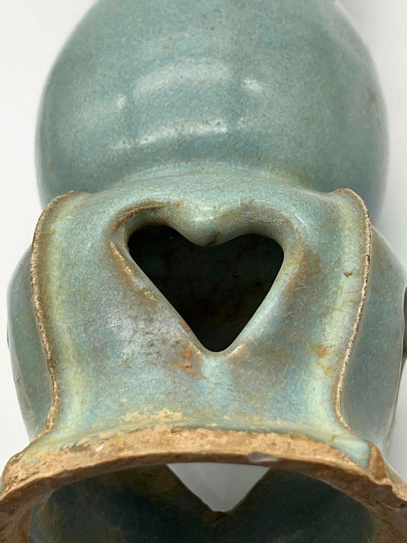 北宋時代　鈞窯広口双龍耳台座型香炉 天青釉瓶　窯変釉尊 水注(C-62)
