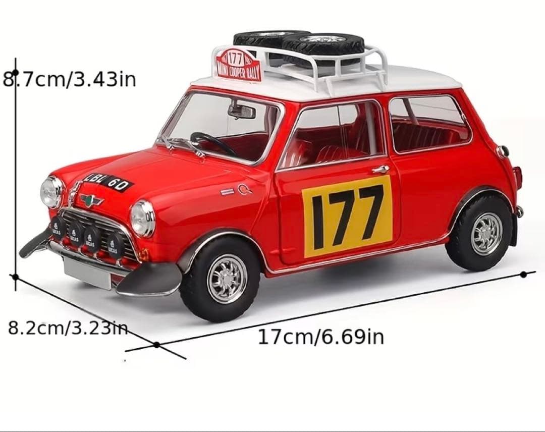 ミニクーパー モンテカルロ ラリー1967 177号車 1/18 赤 新品未使用