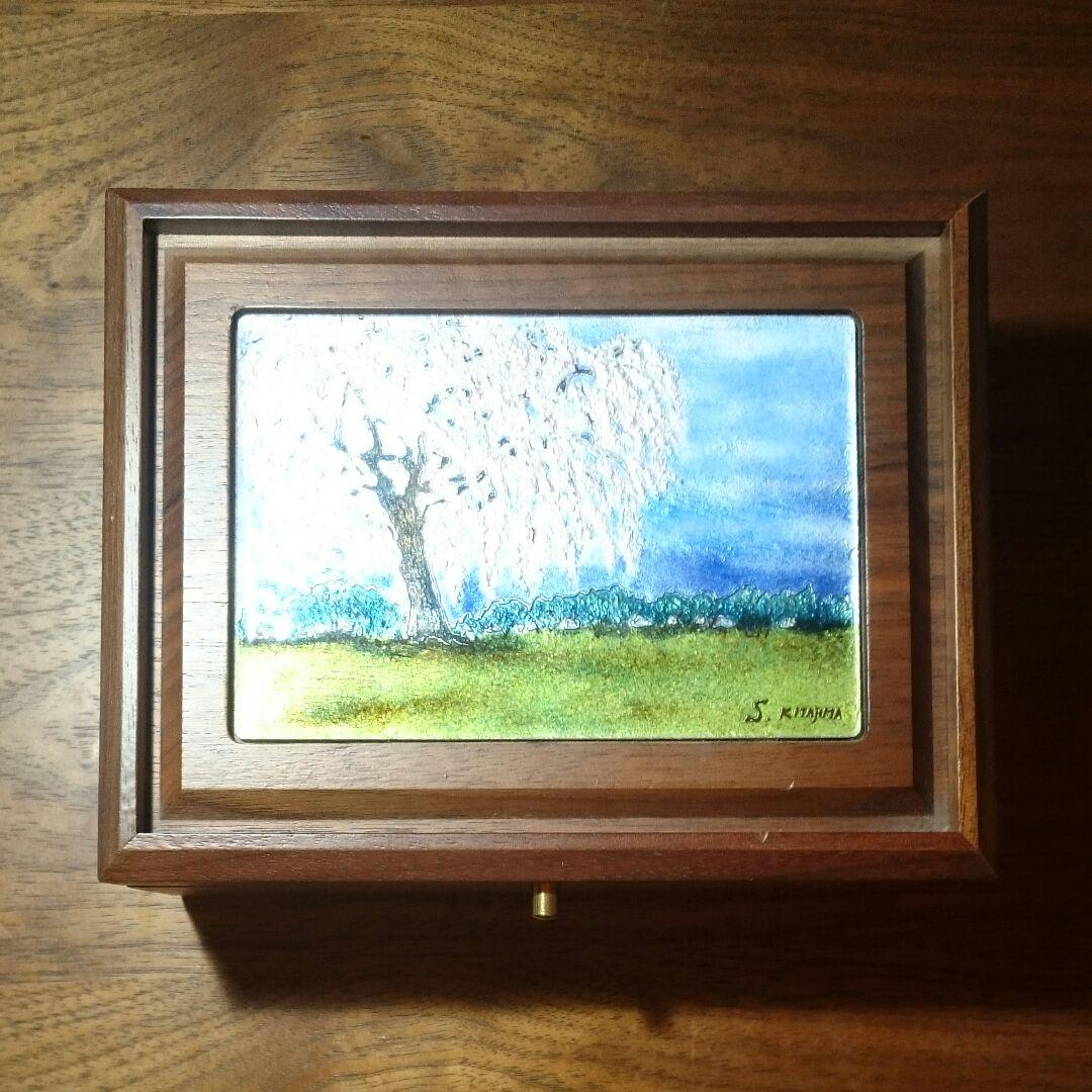 北島三郎 オルゴール 箱 ジュエリーボックス さぶちゃん 45周年 限定七宝焼