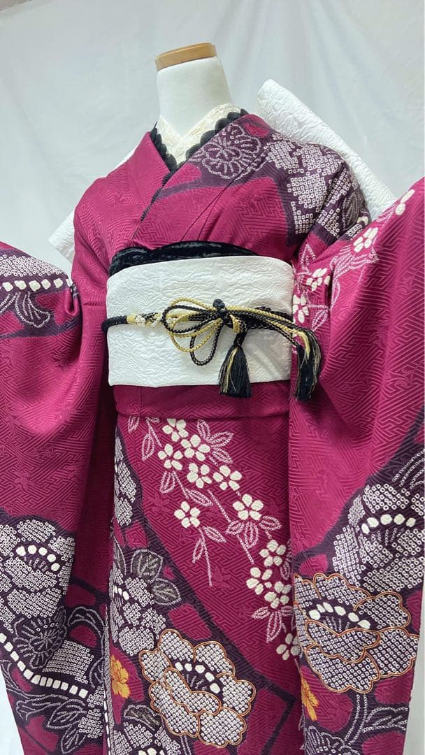 La France専用 牡丹 絞り 振袖フルセット 振袖6点セット　成人式