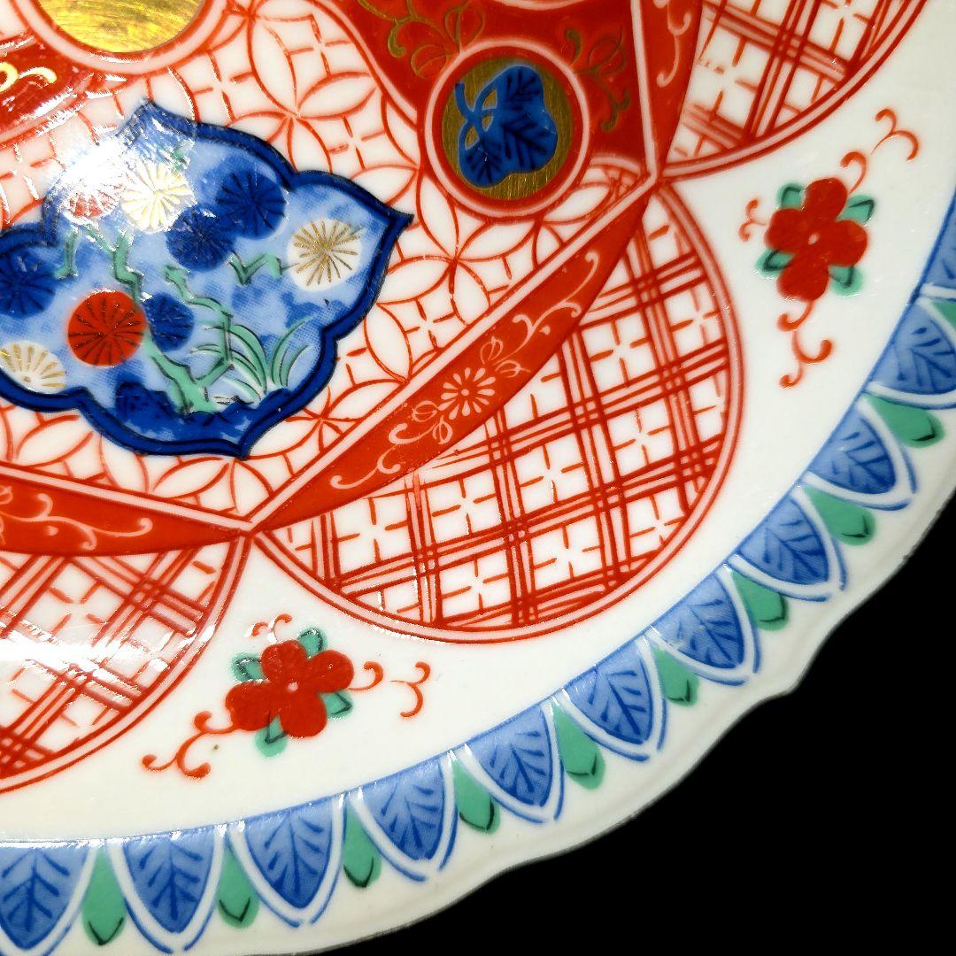 ご購入者様ご確認用　大明成化年製　色絵染付　綾花皿　輪花 深皿　1枚