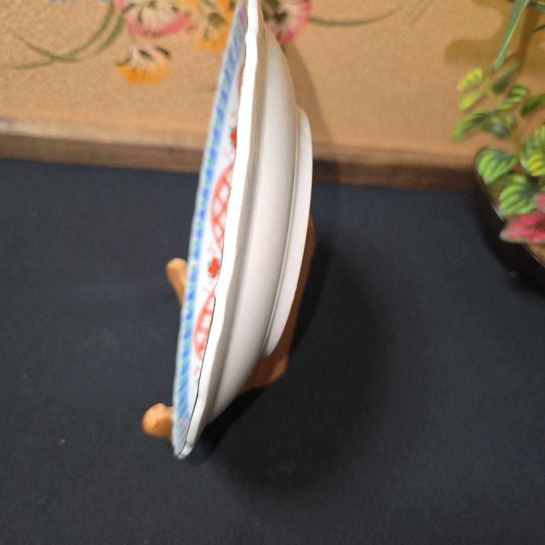 ご購入者様ご確認用　大明成化年製　色絵染付　綾花皿　輪花 深皿　1枚