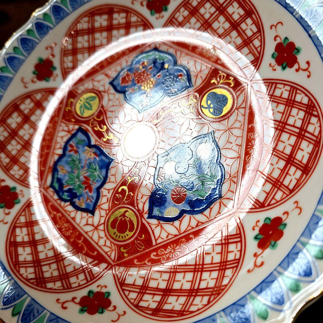 ご購入者様ご確認用　大明成化年製　色絵染付　綾花皿　輪花 深皿　1枚