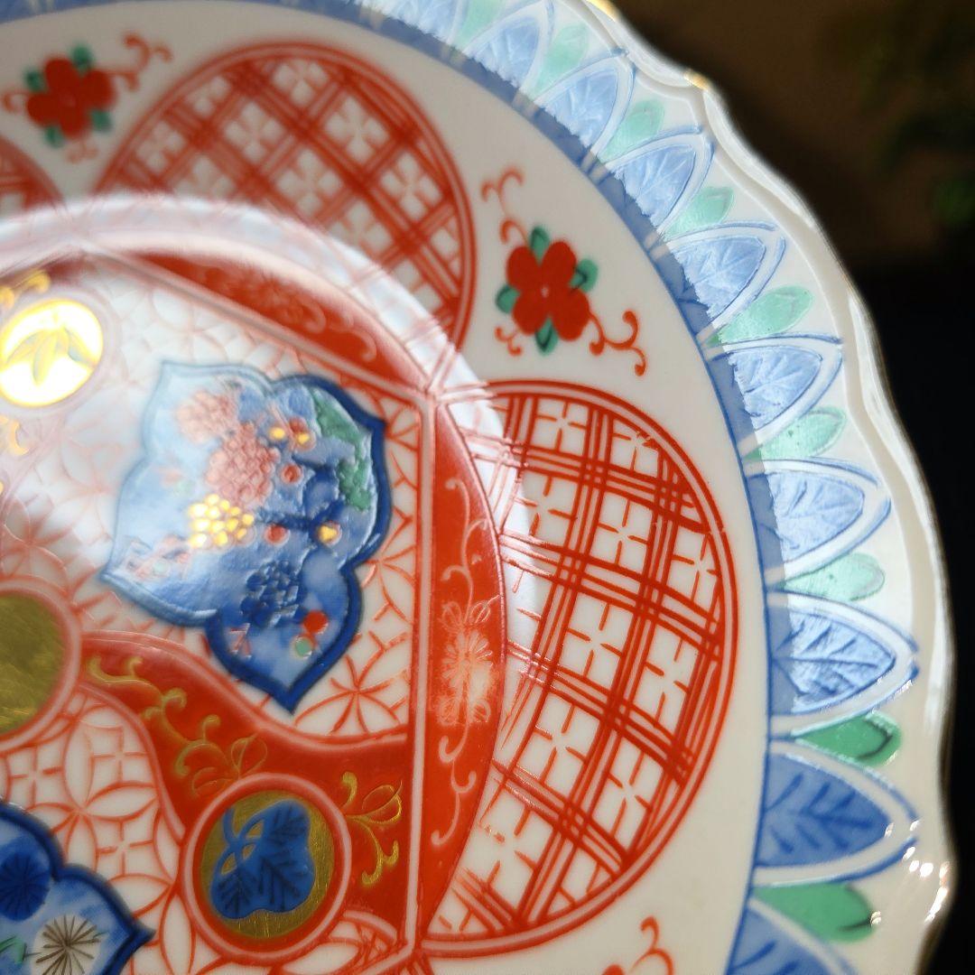 ご購入者様ご確認用　大明成化年製　色絵染付　綾花皿　輪花 深皿　1枚