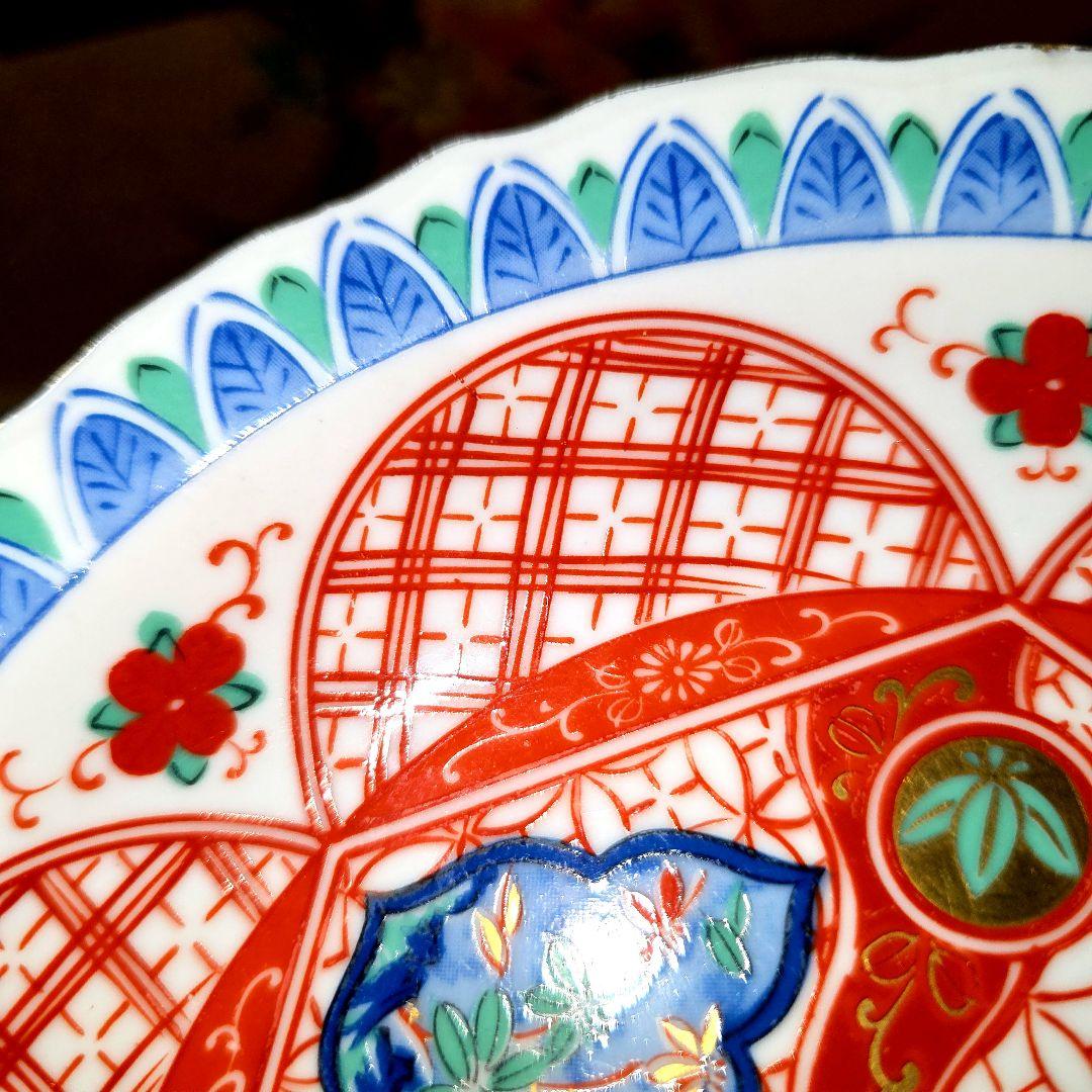 ご購入者様ご確認用　大明成化年製　色絵染付　綾花皿　輪花 深皿　1枚