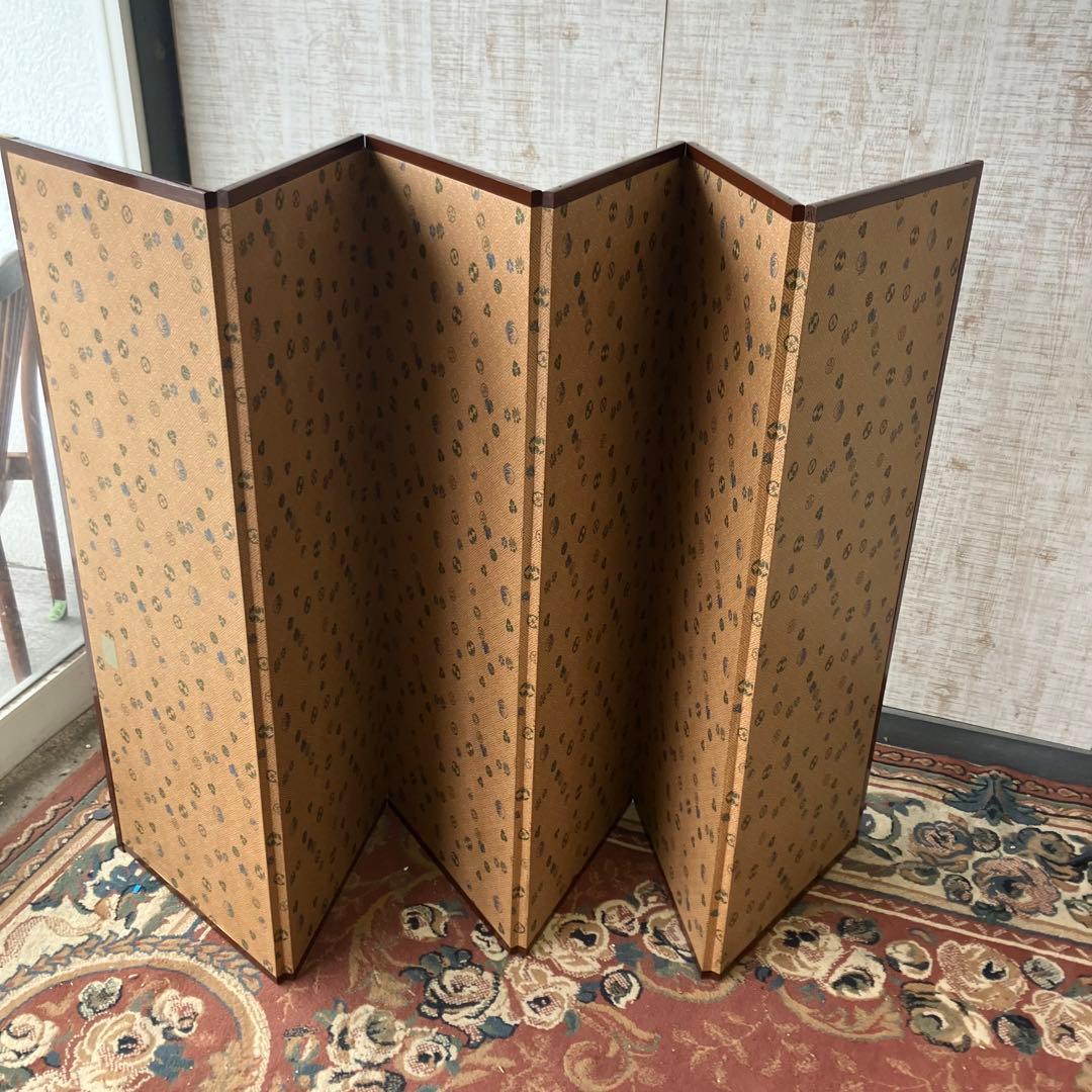 昭和レトロ 御堂 御肉筆屏風 吉峯 日本画 書 6枚 パーテーション 衝立