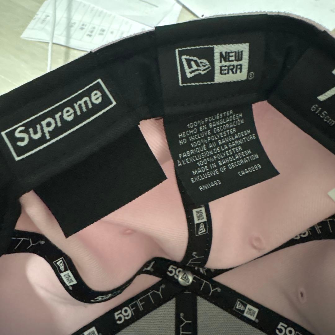 Supreme 59FIFTY Sロゴ　ピンクキャップ