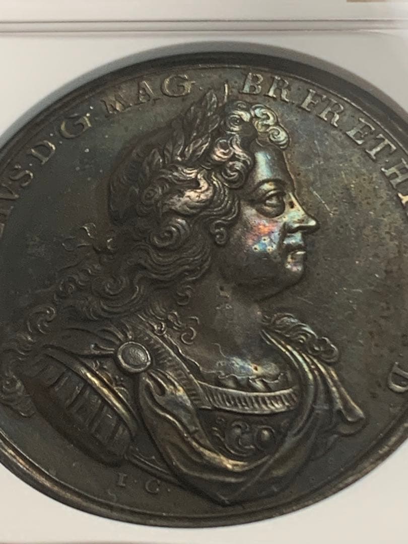 ジョージ1世　シルバーメダル　1718年 パッサロ海戦　素晴らしいダークトーン‼️