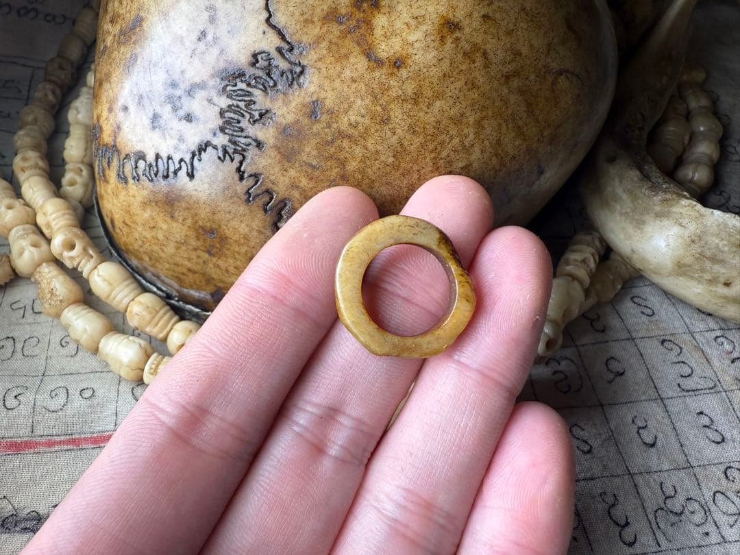 チベットアンティーク　カパーラ　骨輪　呪物