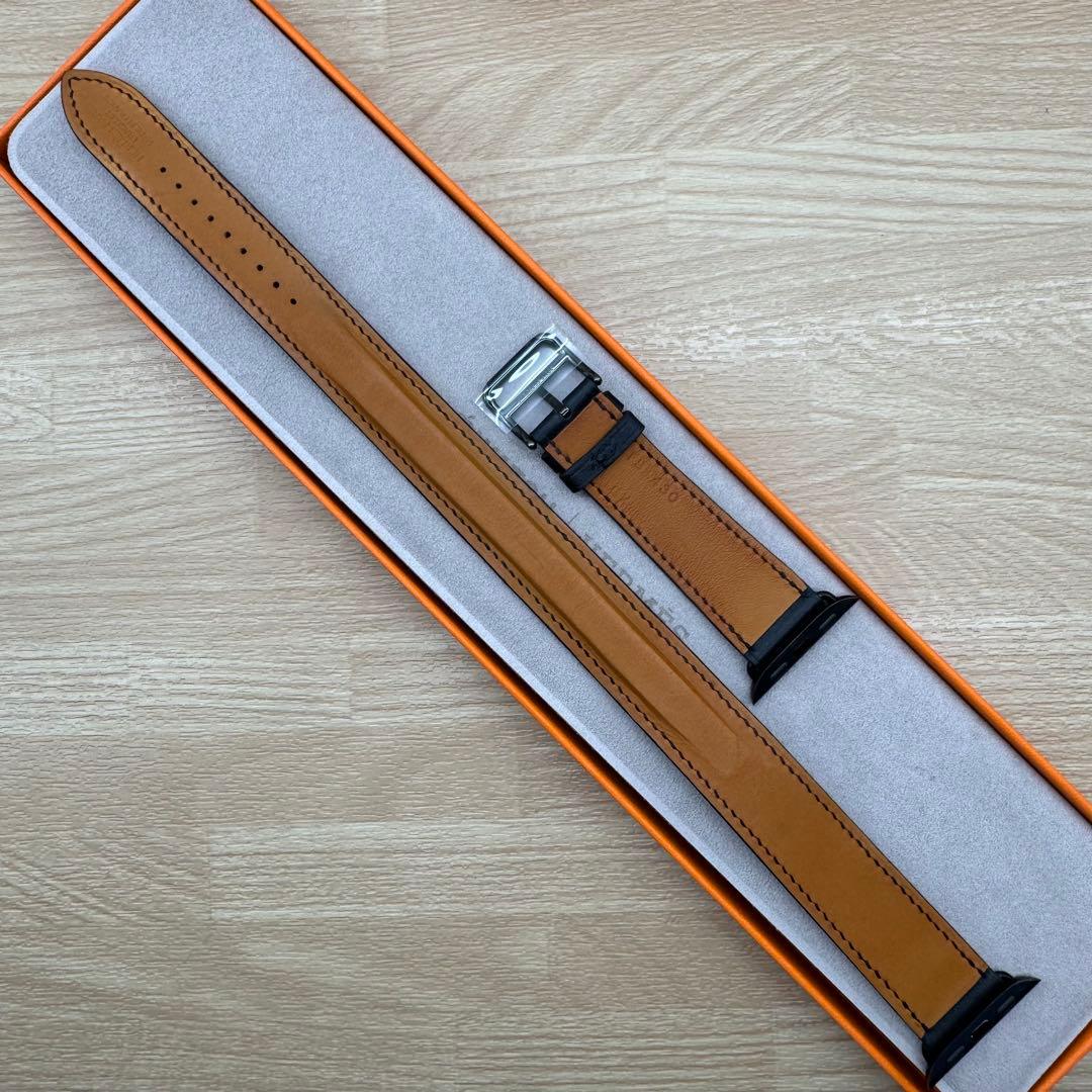 2198 Apple Watch エルメス　ブラック　ドゥブルトゥール　二重