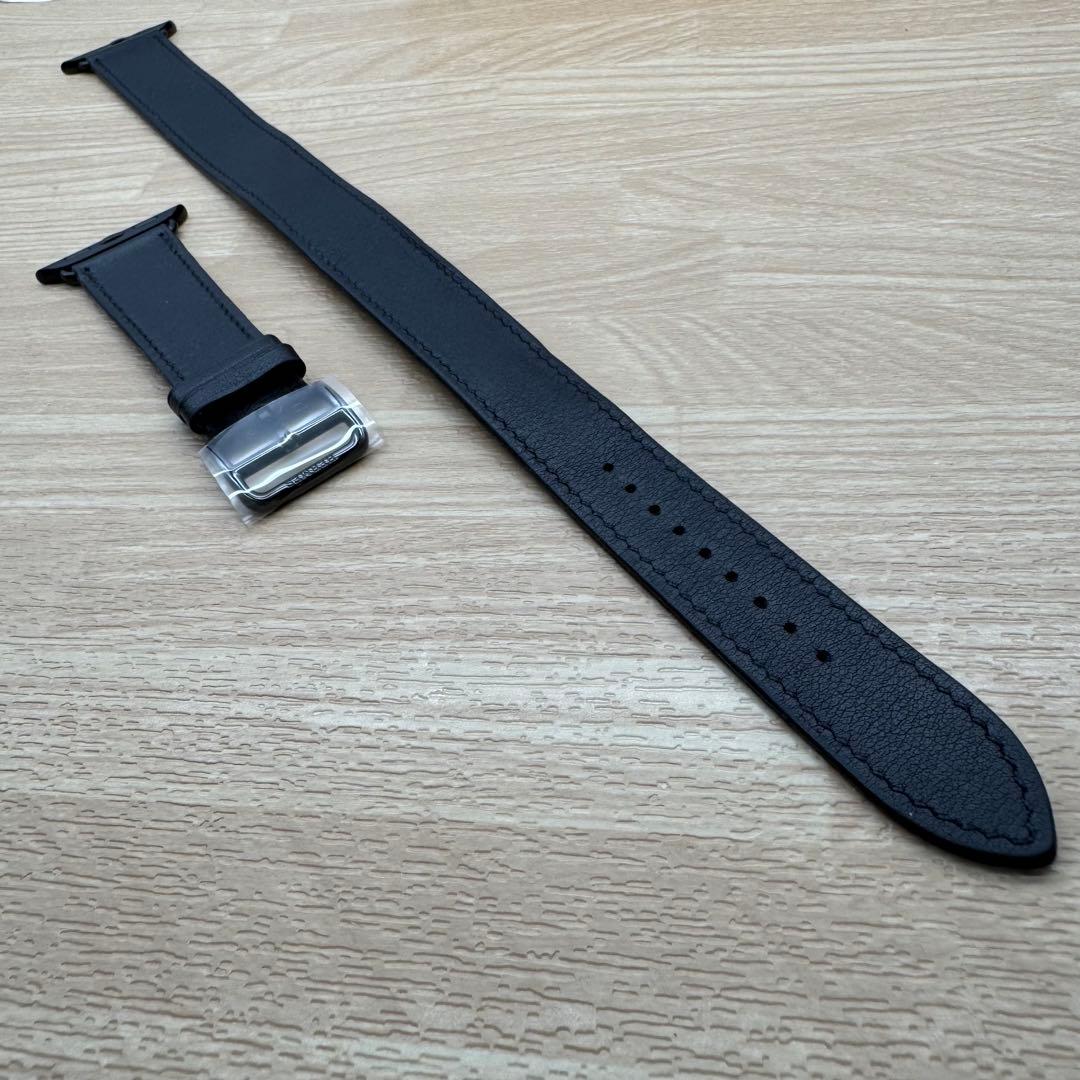 2198 Apple Watch エルメス　ブラック　ドゥブルトゥール　二重