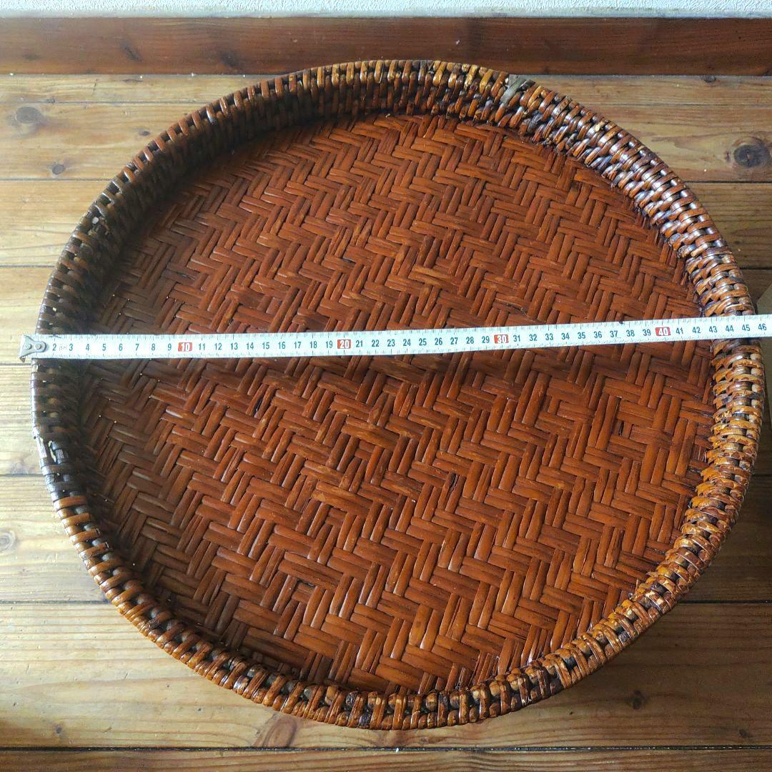 カントークテーブル　籐ラタンローテーブル　直径約46㎝×高さ約20㎝　重さ約1㎏