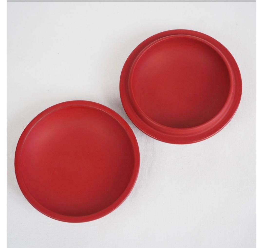 送料無料　作家在銘　村上堆朱　牡丹紋香合　茶道具