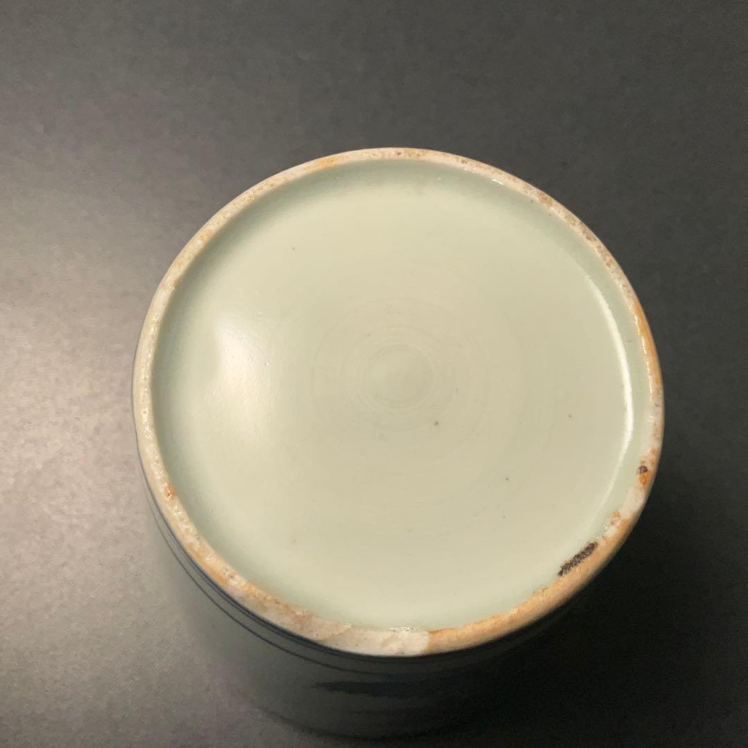 伊万里染付あざみ図蕎麦猪口　古伊万里　骨董　R1297ダA