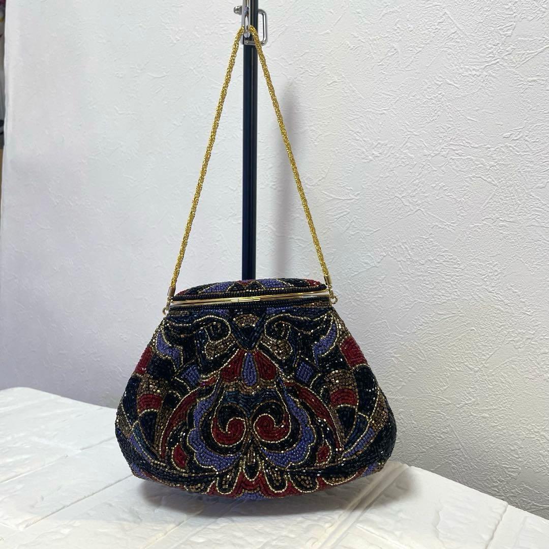 ビーズ　ハンドバッグ　LUMY はしもと　パーティーバッグ