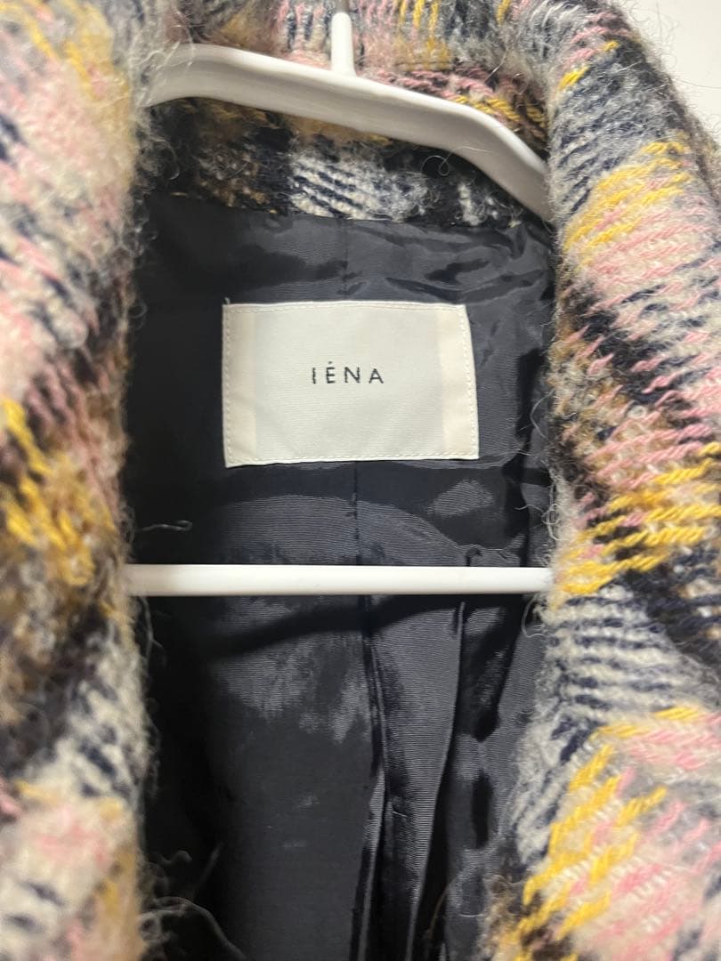 IÉNA チェック柄　シャギー　オーバーサイズコート　38