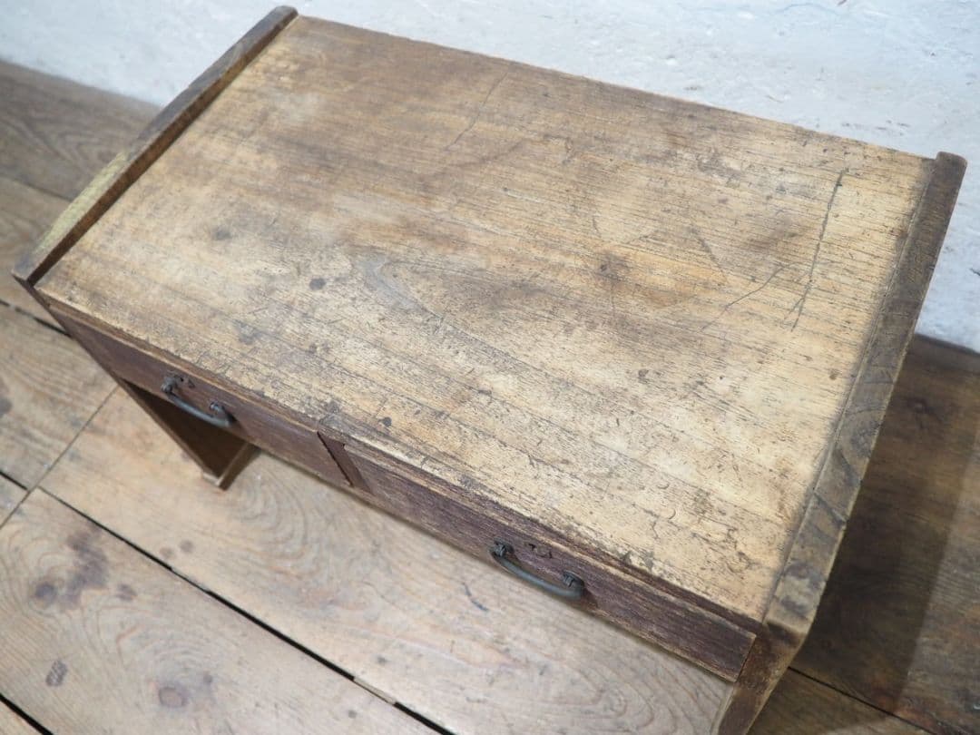 1202 総桐の文机　ローテーブル　陳列台　引き出し　レトロ　アンティーク