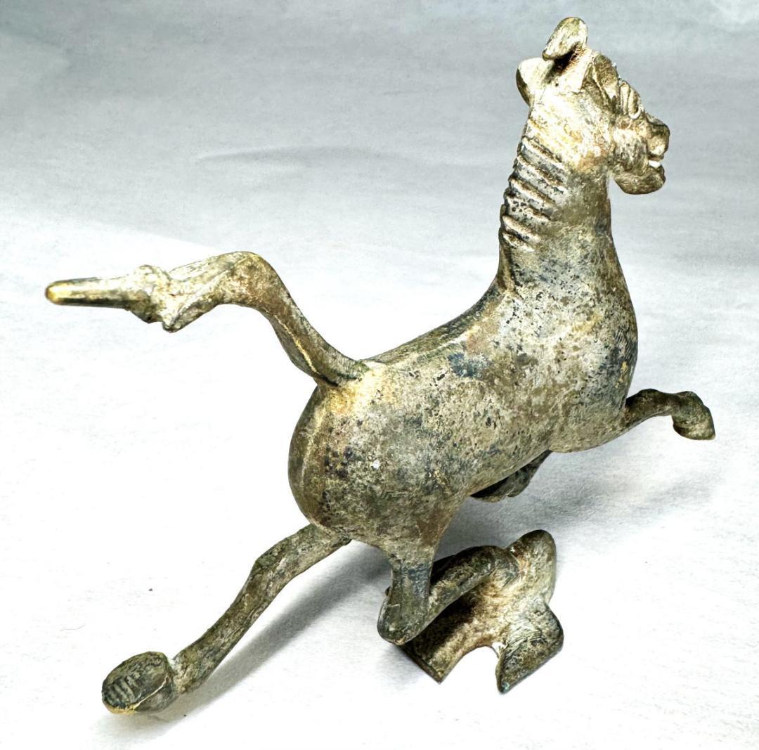 博物館級 東漢時代 古青銅馬踏飛燕 古賞物 古漢 置物 古美術 WWST075