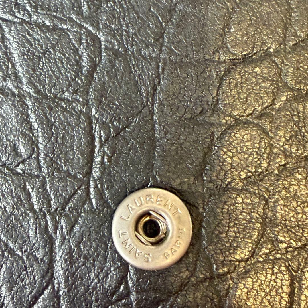 極美品✨サンローラン YSL カサンドラ クロコ型押し 三つ折り財布 黒