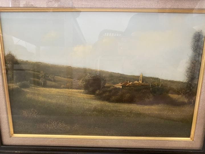 リアリズム　人気画家　中司満夫  夏草の原　6P 洋画　油彩画　写実画