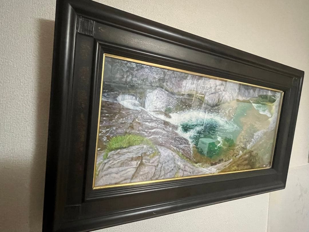 評価額115万円　岩澤誠一「秋保渓谷」　変10号　テンペラ・油彩　平成16年作