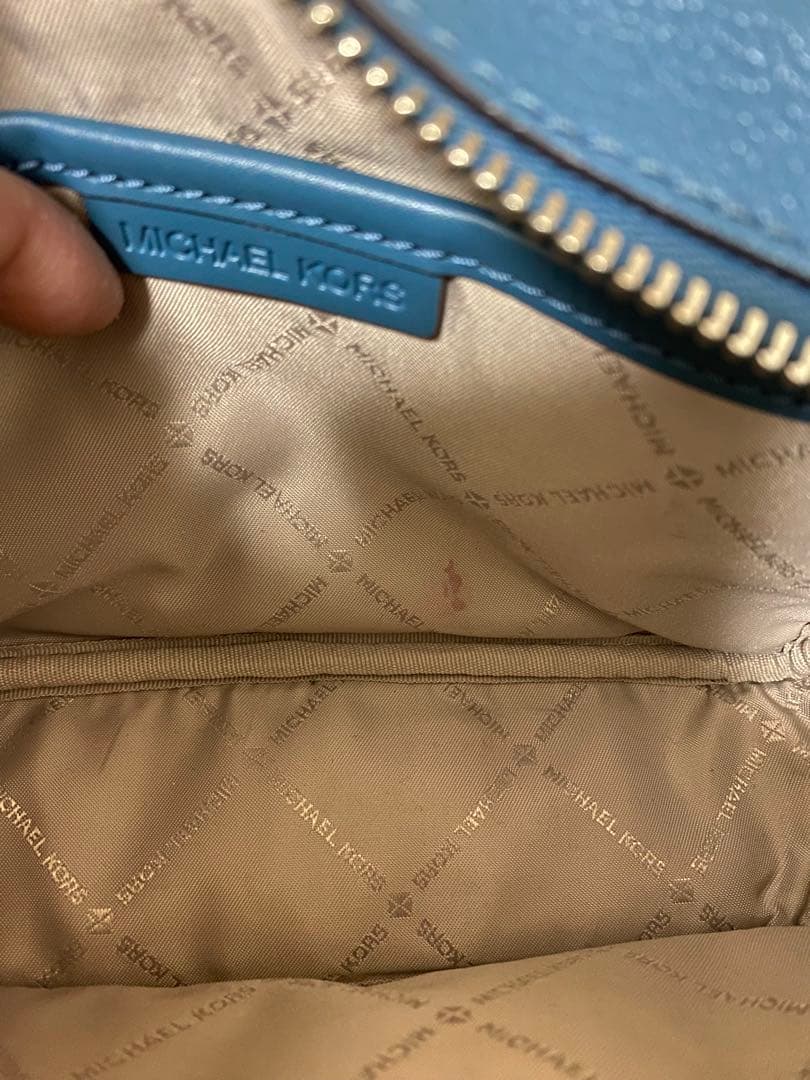 【美品】MICHAEL KORS ブルー ショルダーバッグ