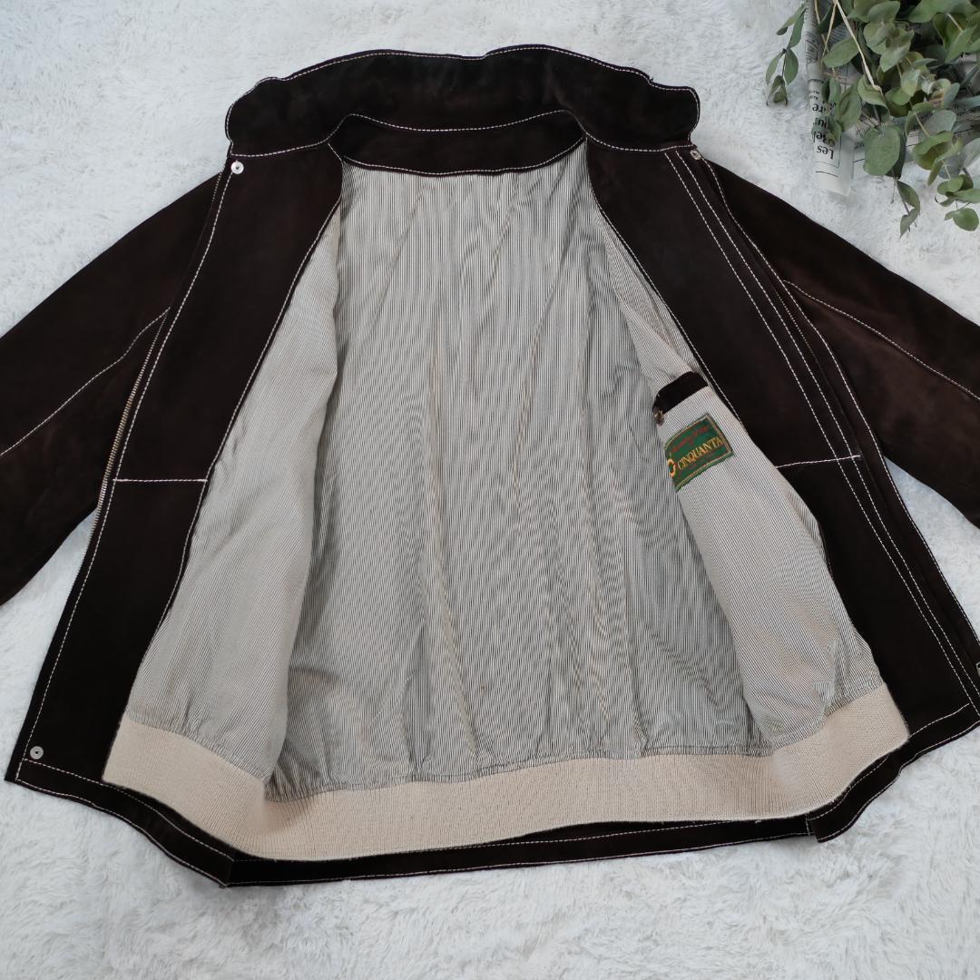 【極美品】50 チンクアンタ　スエードレザージャケット　ブラウン　L相当