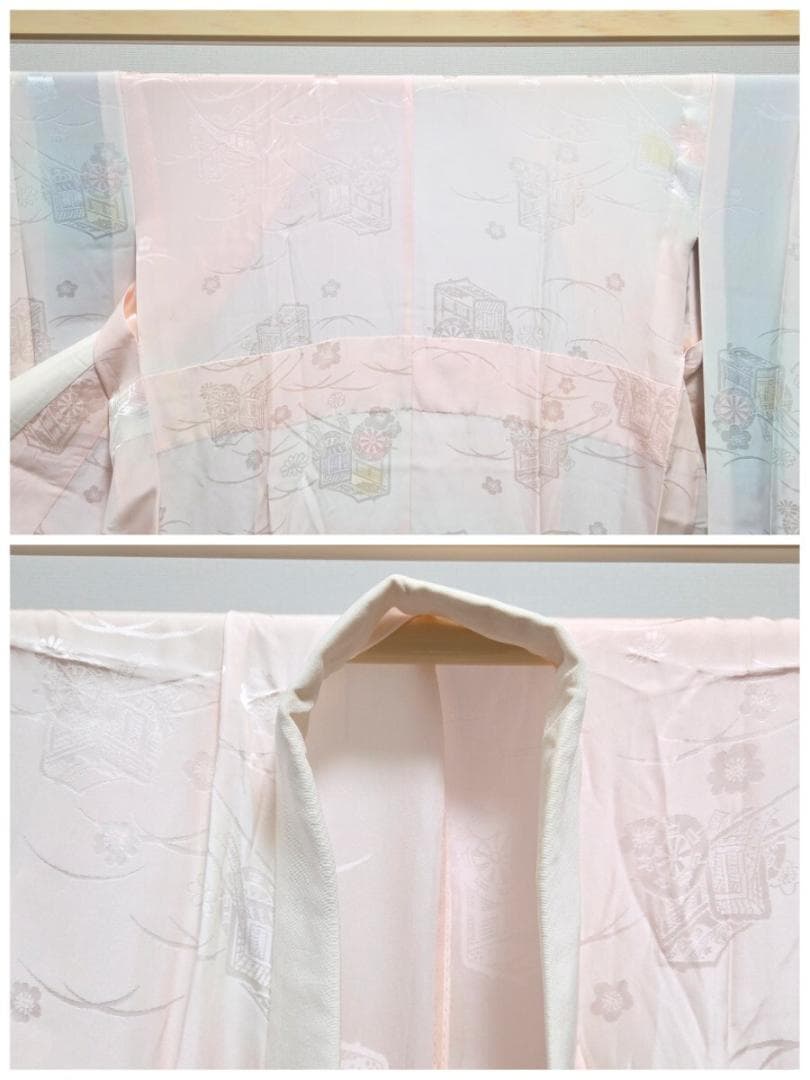 F5 橘の花模様 金駒刺繍 金彩 縮緬 山吹色 袷 正絹 成人式 振袖襦袢セット