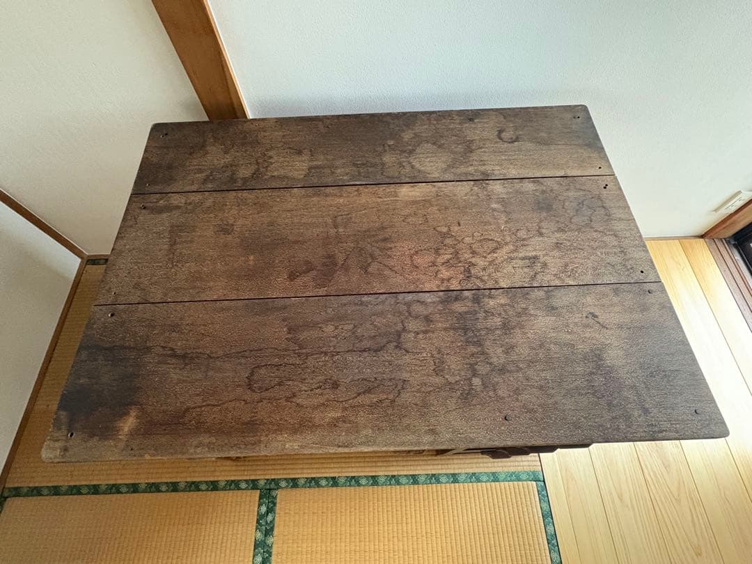 アンティーク木製文机 6引き出し