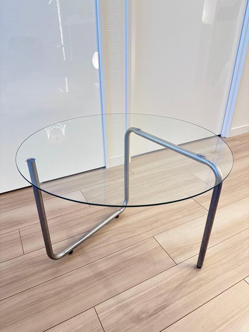 ART OF BLACK ガラス ラウンド 丸 テーブル 60cm