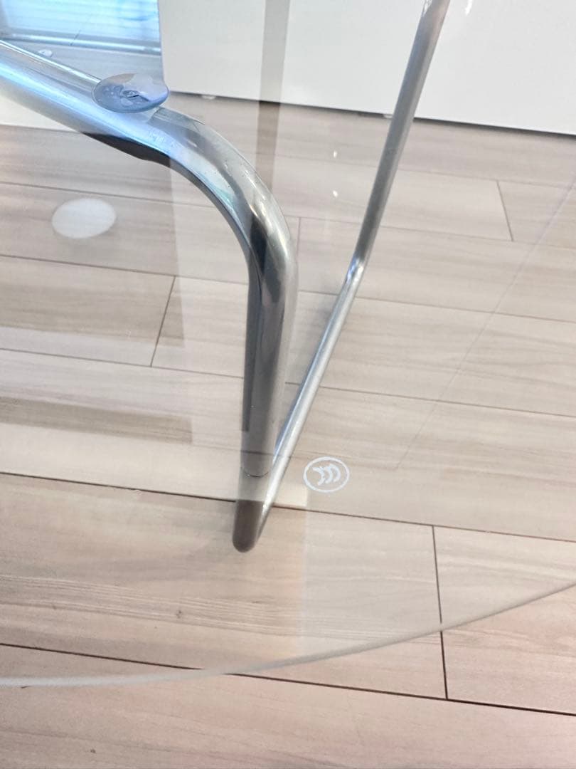 ART OF BLACK ガラス ラウンド 丸 テーブル 60cm