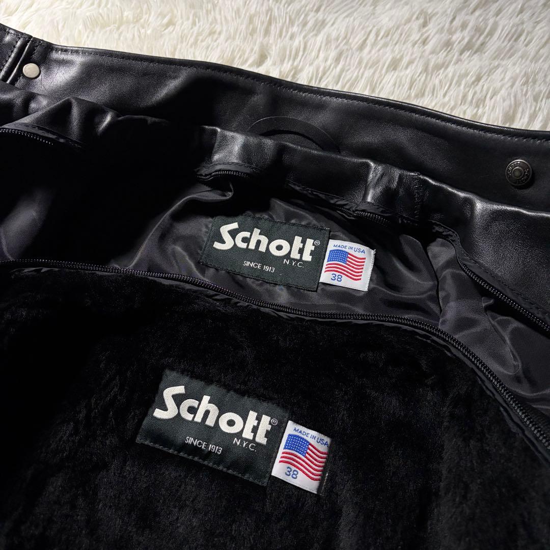 美品/現行■schott ライダースジャケット　シングル　ブラック　641 本革