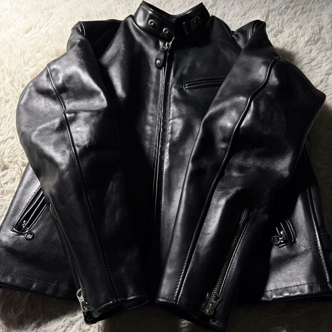 美品/現行■schott ライダースジャケット　シングル　ブラック　641 本革