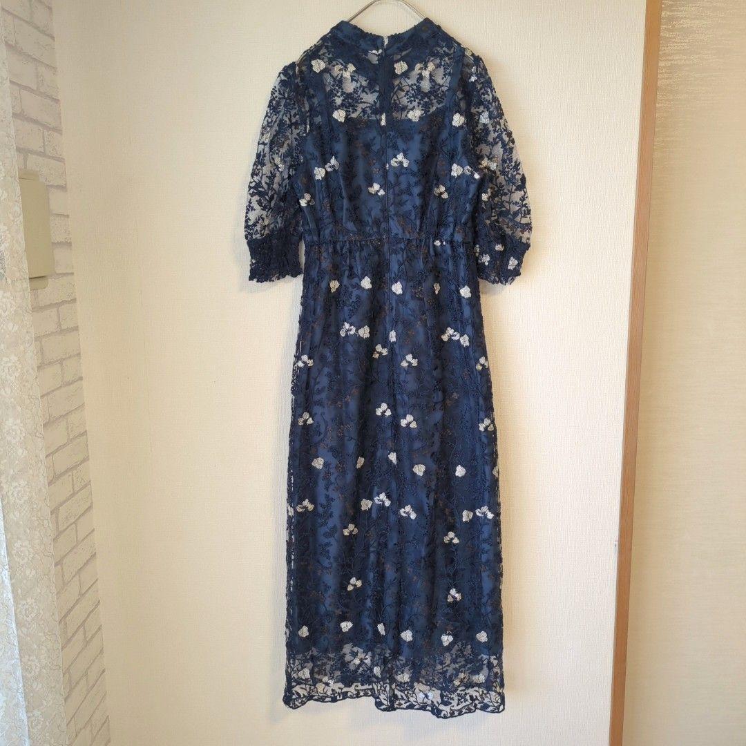 美品 niana ニアナ アンティーク刺繍レースワンピース M お呼ばれ 結婚式