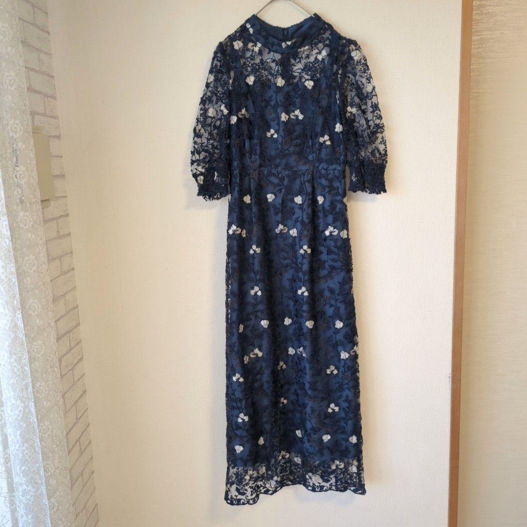 美品 niana ニアナ アンティーク刺繍レースワンピース M お呼ばれ 結婚式