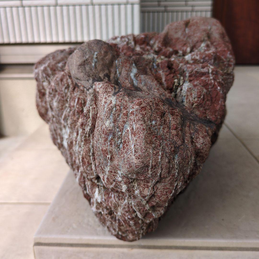 赤石 原石 特大29kg 龍顔 未加工品 多数の石英流れ 希少、レア品